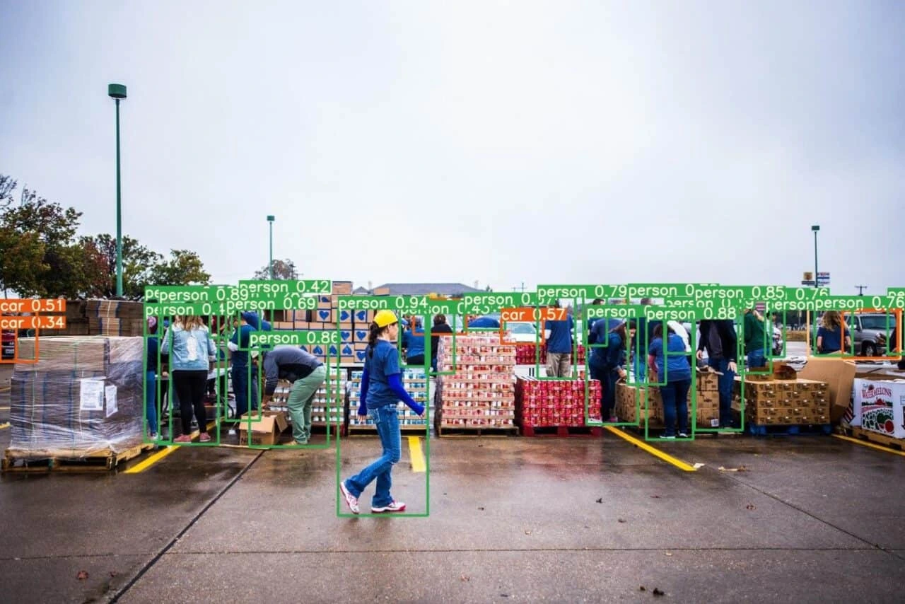 Industrial automation robot arm on an assembly line using computer vision